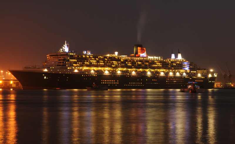 The Queen Mary II in Durban harbour