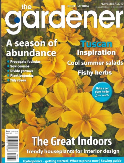 Cover of The Gardener South Africa Magazine - November 2019