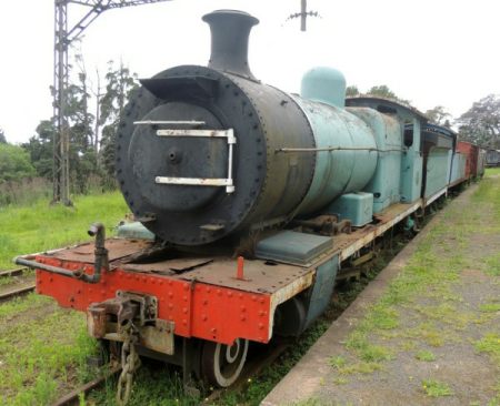 Steam locomotive and coaches